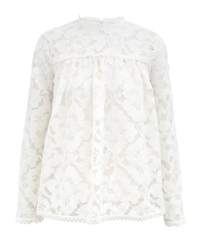 Zimmermann Illuminate Lace Gathered Top In White