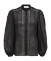 Zimmermann Halliday Lace Trim Shirt In Black