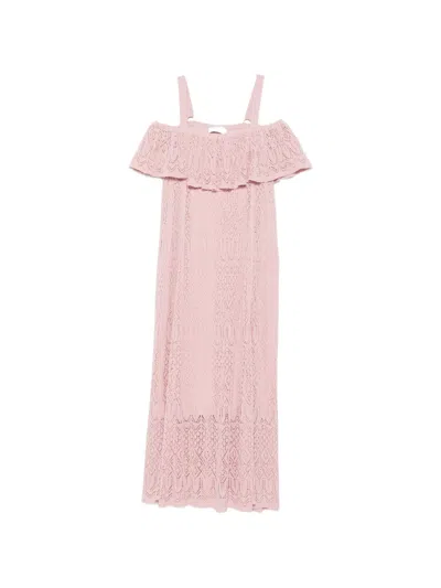 Zimmermann Lace Ruffled Midi Dress In Animal Print