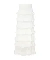 Zimmermann Illuminate Ruffled Knit Maxi Skirt In White