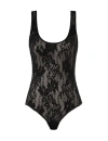 Zimmermann Scooped Stretch-lace Bodysuit In Black