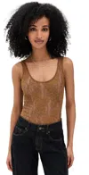 Zimmermann Lace Scoop Body Suit Hazelnut In Hazelnut