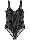 Zimmermann Scoop Neck Lace Bodysuit In Black