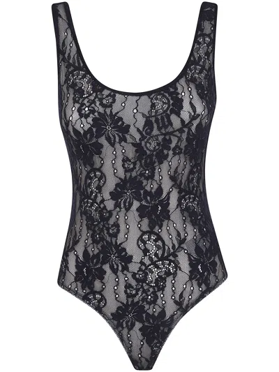 Zimmermann "lace Scoop" Bodysuit In Black