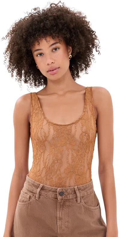 Zimmermann Lace Scoop Bodysuit Camel