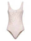 Zimmermann Lace Scoop Bodysuit Clothing In Pink