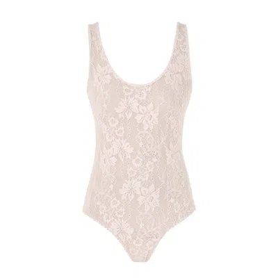 Zimmermann Lace Scoop Bodysuit In Neutral