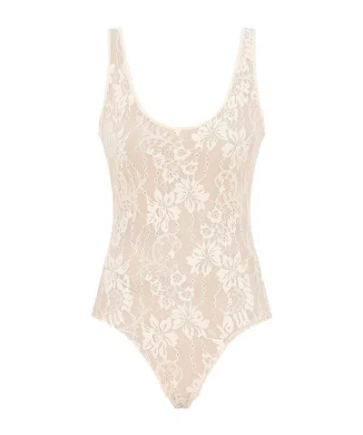 Zimmermann Lace Scoop Bodysuit In Neutral
