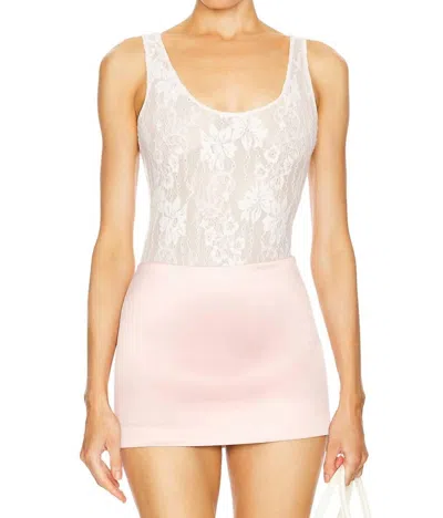 Zimmermann Lace Scoop Neck Bodysuit In Pale Pink In Neutral