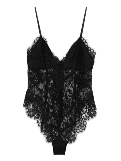 Zimmermann Lace Teddy Bodysuit In Black