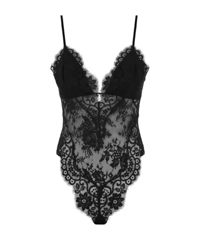 Zimmermann Lace Teddy Bodysuit In Black