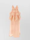Zimmermann Linen And Silk Long Dress With Embroidered Flounces