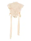 Zimmermann Hypnotic Lace Ruffled Top In Neutral