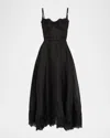 Zimmermann Hypnotic Lace Trim Corset Dress In Black