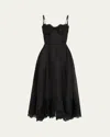 Zimmermann Hypnotic Lace Trim Corset Dress In Black
