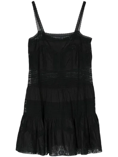 Zimmermann Halliday Lace-trim Minidress In Black