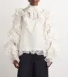 Zimmermann Crush Heart Ruffled Blouse In Ivory