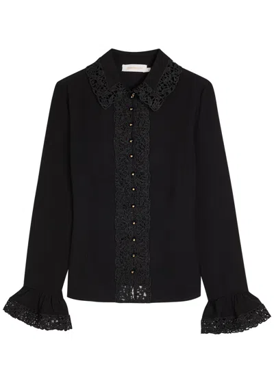 Zimmermann Lace Trim Shirt In Black