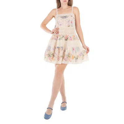 Zimmermann Lace-trim Square Neck Minidress In Multi