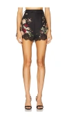 Zimmermann Hypnotic Lace Trim Silk And Cotton Short In Black