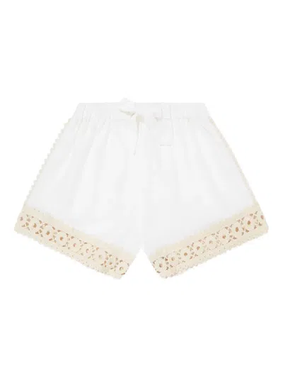 Zimmermann Kids' Lace-trimmed Shorts In White