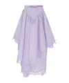 Zimmermann Crush Lace-trimmed Linen-silk Midi Skirt In Purple