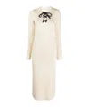 Zimmermann High Tide Lace-up Knitted Dress In White