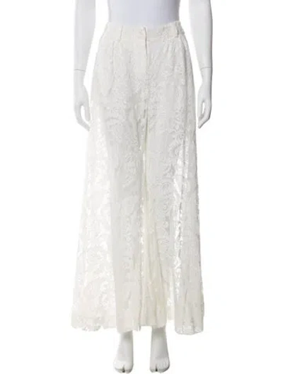 Pre-owned Zimmermann Lace Wide Leg Pants In Neutral