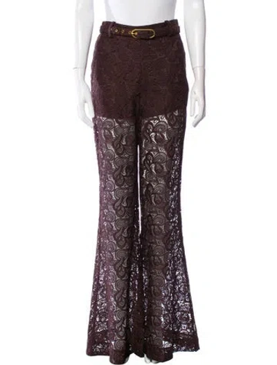Pre-owned Zimmermann Lace Wide Leg Pants W/ Tags In Brown