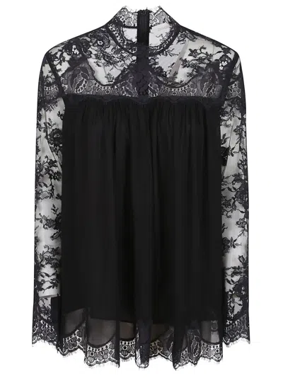 Zimmermann Lace Yoke Long-sleeved Top In Black