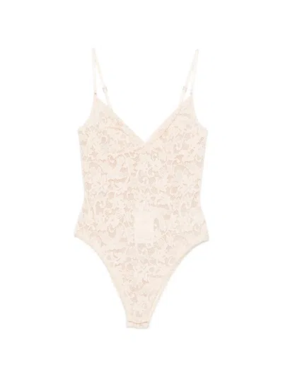 Zimmermann Lace-embroidered Bodysuit In Brown