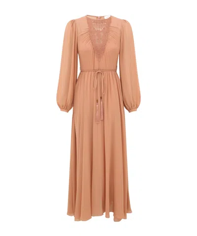 Zimmermann Lace-panelled Pleated Dress