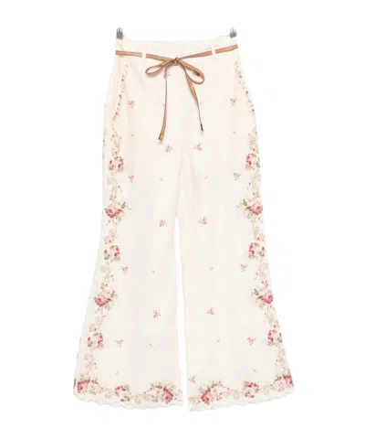 Zimmermann Lace-up Casual Pants In Neutral