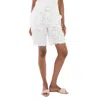 Zimmermann Ladies Ivory Belted Lace Knee-length Shorts