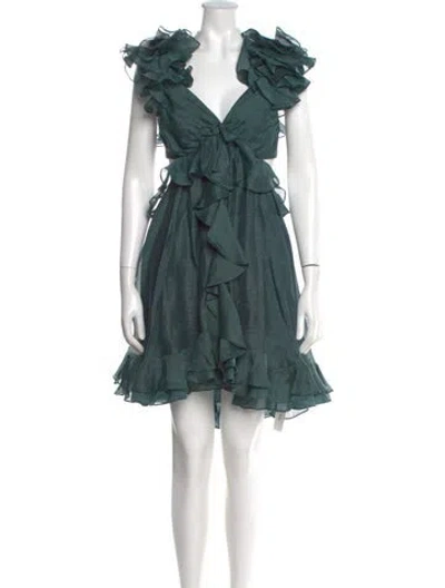 Pre-owned Zimmermann Ladybeetle Midi Length Dress In Blue