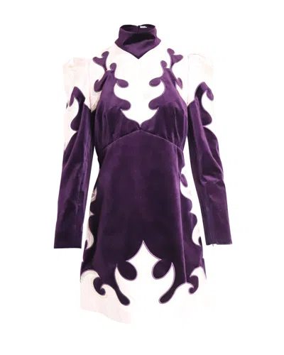 Zimmermann Ladybeetle Mystic Embroidered Mini Dress In Purple Cotton In Multi