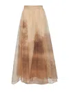 Zimmermann Landscape Print Organza Memento Maxi Skirt In Nude