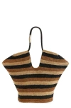 Zimmermann Large Goldentime Stripe Raffia Tote In Multi