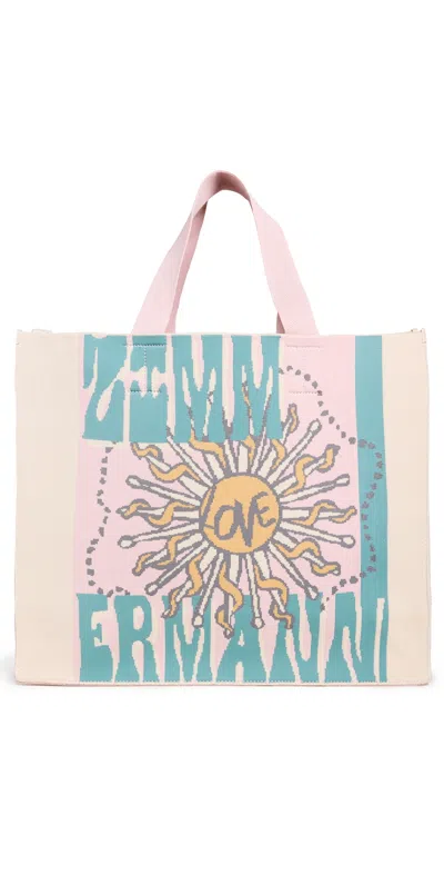 Zimmermann Large Jacquard Tote Bag In Love Artwork
