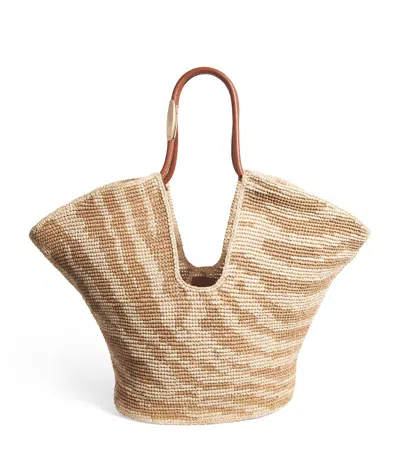 Zimmermann Large Raffia Zebra Tote Bag