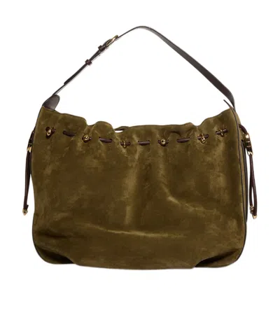 Zimmermann Large Suede Bucket Bag In Brown