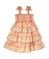 Zimmermann Girl's Wylie Floral & Paisley-print Tiered Shirred Dress In Nude