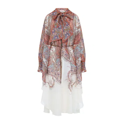 ZIMMERMANN ZIMMERMANN LAYERED MULTICOLOUR DRESS WITH PAISLEY PATTERNS