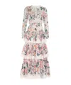 Zimmermann Beige Acacia Printed Cotton Long Dress In Pink