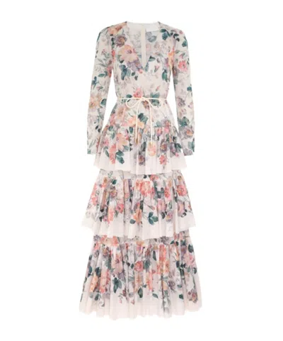 Zimmermann Acacia Tiered Maxi Dress In Multicolor