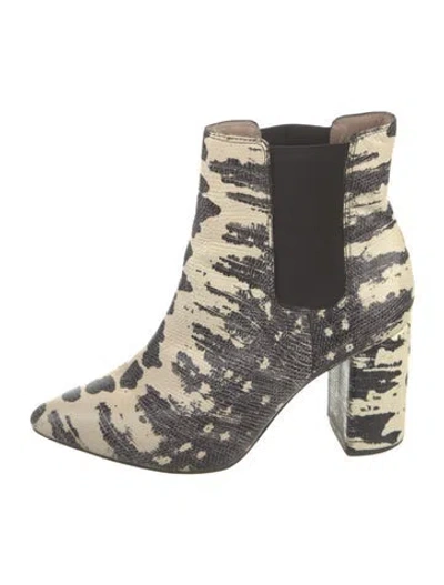 Pre-owned Zimmermann Leather Animal Print Chelsea Boots In Multi