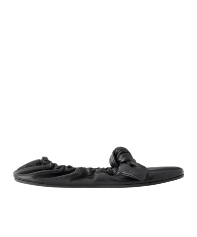 Zimmermann Carousel Knotted Leather Ballerina Flats In Black