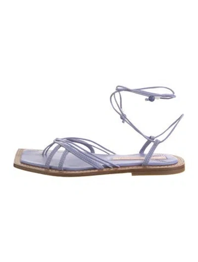 Pre-owned Zimmermann Leather Beaded Accents Gladiator Sandals In Purple