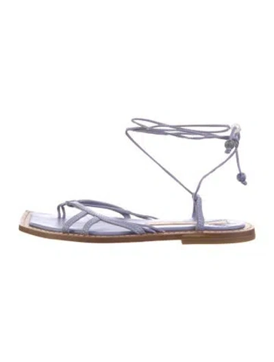 Pre-owned Zimmermann Leather Beaded Accents Gladiator Sandals In Purple