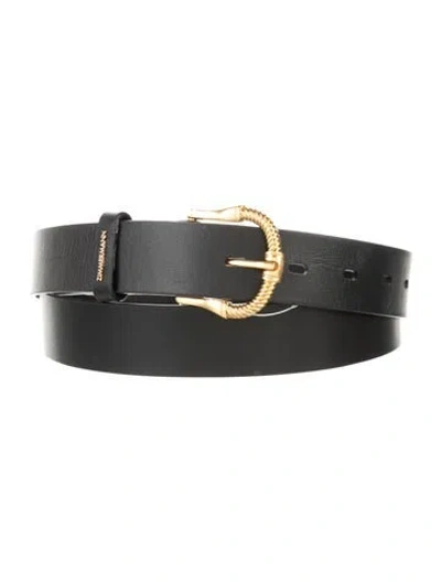 Pre-owned Zimmermann Leather Belt In Black